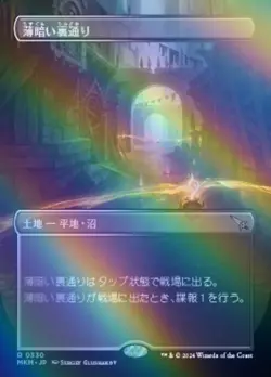 MTG Shadowy Backstreet Borderless FOIL Land Japanese Version Used - Image 1