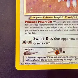 Pokemon TCG Neo Destiny Holo rare Light Togetic 15/105 - Image 5