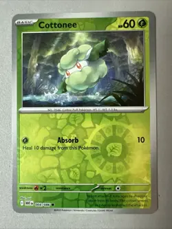Pokemon TCG * SV White Flare * 004/086 Cottonee Common * REVERSE HOLO * FRESH PK - Image 1