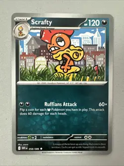 Pokemon TCG * SV White Flare 058/086 Scrafty Uncommon * FRESH PK - Image 1