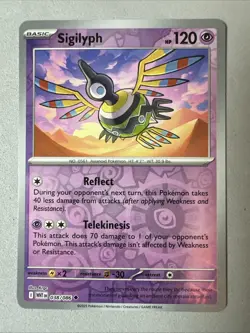 Pokemon TCG * SV White Flare * 038/086 Sigilyph U * REVERSE HOLO * FRESH PK - Image 1