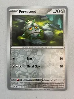 Pokemon TCG * SV White Flare 068/086 Ferroseed Common REVERSE HOLO * FRESH PK - Image 1