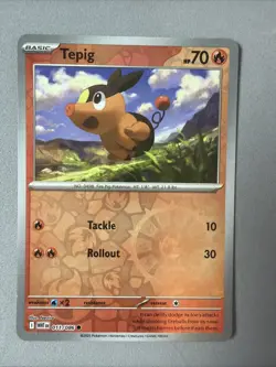 Pokemon TCG * SV White Flare * 011/086 Tepig C * REVERSE HOLO * FRESH PK - Image 1