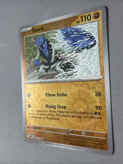 Pokemon TCG * SV White Flare * 049/086 Sawk Uncommon * REVERSE HOLO * FRESH PK - Image 2