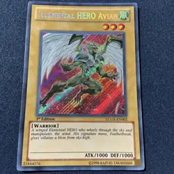 Elemental HERO Avian LCGX-EN002 *NM* 1st Edition Secret Rare Yugioh Card - Image 2