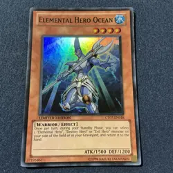 YuGiOh Elemental Hero Ocean CT07-EN018 Limited Edition Super Rare LP - Image 2