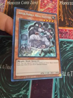 Yugioh Super-Nimble Mega Hamster RA02-EN004 Secret Rare 1st Edition Near Mint - Image 2