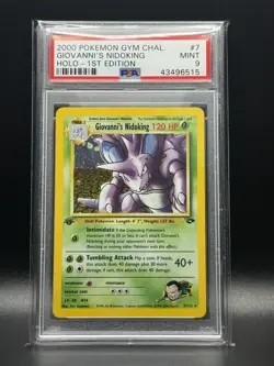 PSA 9 MINT Giovanni's Nidoking 7 Gym Challenge 1st Edition Holo Pokemon Card - Image 1