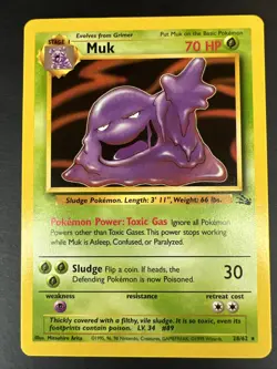 Muk 28/62 Non-Holo Fossil - Pokemon Card LP/NM - Image 1