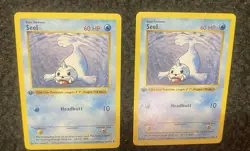 Pokemon Seel 41/102 1st Edition Shadowless Base Set Card Unplayed MINT LOT OF 2 - Image 1