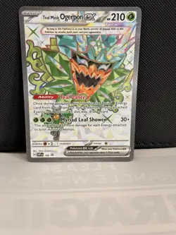 Pokemon TCG Teal Mask Ogerpon EX 166 Black Star Promo Holo Card - Image 1