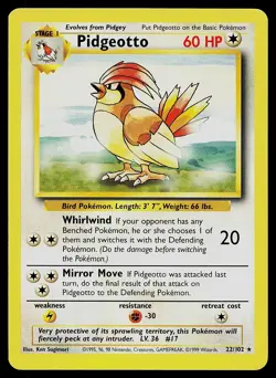 Pokemon Card - Pidgeotto Base Set 22/102 Rare - Image 1