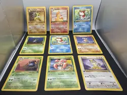 POKEMON TCG JUNGLE/FOSSIL - 9 CARD LOT 1ST EDITION CARDS - Image 1