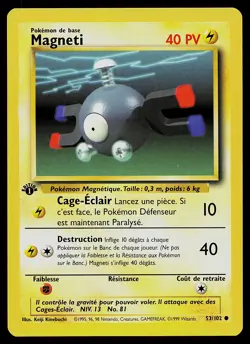 Pokemon Card - Magnemite Magneti 1st Edition French Base Set 53/102 Common - Image 1