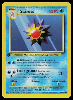 Pokemon Card - Starmie Staross 1st Edition French Base Set 64/102 Common - Image 1