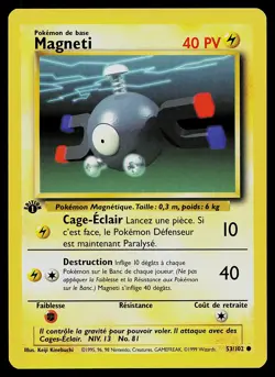 Pokemon Card - Magnemite Magneti 1st Edition French Base Set 53/102 Common - Image 1