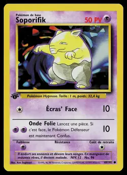 Pokemon Card - Drowzee Soporifik 1st Edition French Base Set 049/102 Common - Image 1