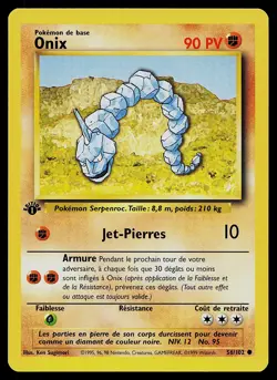 Pokemon Card - Onix 1st Edition French Base Set 56/102 Common - Image 1