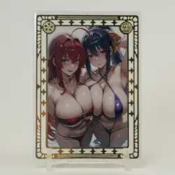 Goddess Story: Rias & Akeno Spicy Metal Anime Waifu CCG Card - Image 1