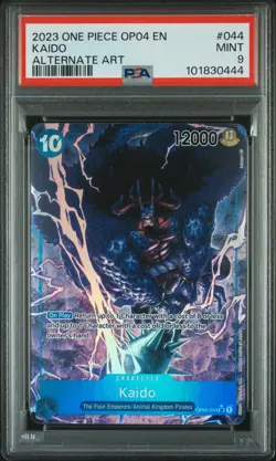 One Piece Card Kaido Alt Art OP04-044 Kingdoms of Intrigue PSA 9 - Image 1
