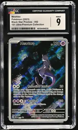 Pokemon 151 Mewtwo 052 Scarlet & Violet Promo Card Holo Illustration Rare CGC 9 - Image 1