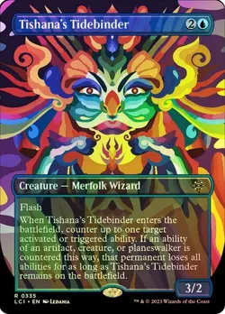 NM Borderless Foil Tishana's Tidebinder, MTG, LCI, Magic the Gathering, 335 - Image 1