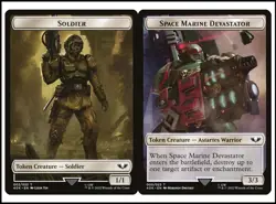 MTG - Soldier (002), Space Marine Devastator Double-sided Token - Warhammer 40K - Image 1