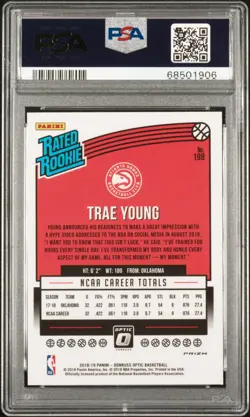 2018 PANINI DONRUSS OPTIC SHOCK #198 TRAE YOUNG ROOKIE RC PSA 9 - Image 2