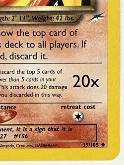 Dark Quilava LP Unlimited 39/105 Neo Destiny Pokemon TCG Regular - Image 5