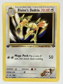 Blaine's Dodrio Doduo LP 1st Edition Gym Challenge 32 61/132 Pokemon TCG Regular - Image 2