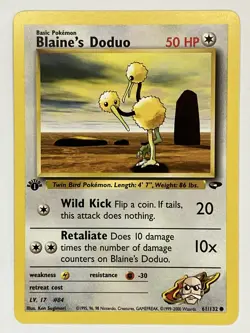 Blaine's Dodrio Doduo LP 1st Edition Gym Challenge 32 61/132 Pokemon TCG Regular - Image 4