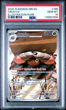 Pokemon Destined Rivals # 186 Crustle Illustration Rare PSA 10 Trusted Seller! - Image 1