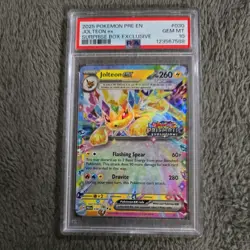 Pokemon 2025 Prismatic Evolutions #30 Jolteon ex Surprise Box Stamp ed. PSA 10 - Image 1