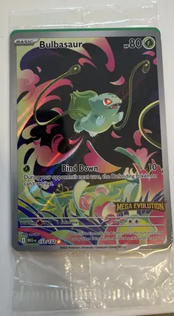 SEALED - Bulbasaur Illustration Rare 133/132 Mega Evolution Stamped Pokemon TCG - Image 2