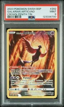 PSA 9 - GALARIAN ARTICUNO #282 SWSH BLACK STAR PROMO CROWN ZENITH 2023 POKEMON - Image 1