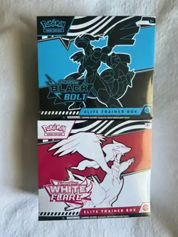 Pokemon Black Bolt and White Flare Elite Trainer Box ETB Set of 2 Sealed - Image 1