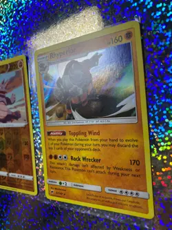 Pokemon TCG Burning Shadows: Holo 67/147 Rhyperior; Reverse Holo 65/147 Rhyhorn - Image 3