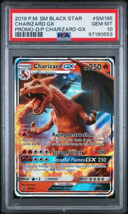 2019 POKEMON SM BLACK STAR PROMO #SM195 CHARIZARD GX PSA 10 - Image 1