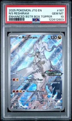2025 POKEMON JTG EN-JOURNEY TOGETHER #167 N'S RESHIRAM PSA 10 - Image 1