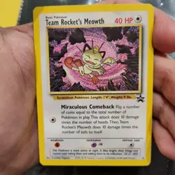 Carta Pokemon - Team Rocket's Meowth 18 Promo Black Star - WOTC - Vintage - ENG - Image 3