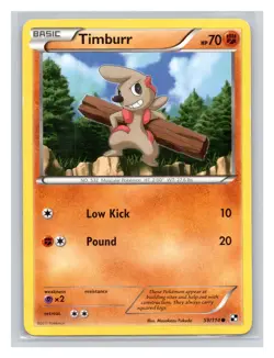 Pokemon TCG Timburr 59/114 Black and White Normal MP - Image 1