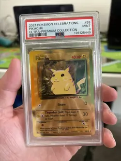 2021 Gold Metal Pikachu Pokemon Celebrations Ultra Premium Collection UPC PSA 9 - Image 1