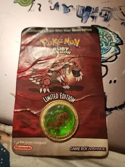 2003 Pokemon Ruby version Limited Edition Collector's Coin Nintendo Vintage - Image 1