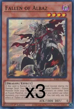 3X Yugioh Fallen of Albaz RA01-EN021 Ultra Rare 1st Edition NM - Image 1