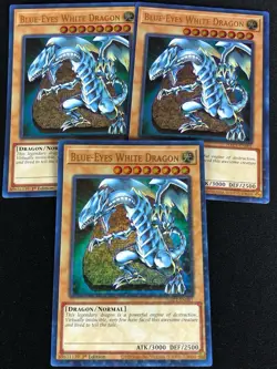 YUGIOH BLUE-EYES WHITE DRAGON HAC1-EN001 1ST X3 ULTRA - Image 1