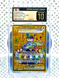 CGC PRISTINE 10 Terapagos EX 173 Stellar Crown Full Art Hyper Rare Pokemon Card - Image 1