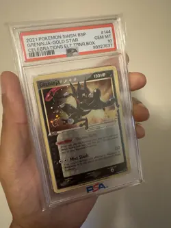 Pokemon Greninja Gold Star SWSH144 Sword & Shield Promo Card Sealed, PSA 10 - Image 1