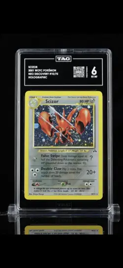 Pokemon Scizor TCG Neo Discovery Holo Rare Card 10/75 TAG 6 - POP 1 - Image 1