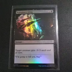 NM Foil Scorpion's Sting, MTG, Marvel's Spider-Man, Magic the Gathering, 65 - Image 1