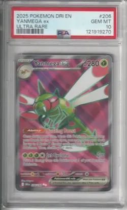 2025 POKEMON DRI EN-DESTINED RIVALS ULTRA RARE #206 YANMEGA EX PSA 10 - Image 1